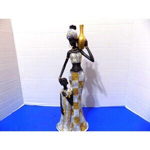 NEW Royal African Queen & Child Statue Figurine Decor Americana